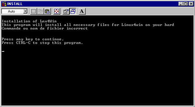 Installation of Lnx4Win