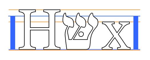 Height of Hebrew characters