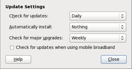 Setting PackageKit's update-checking interval