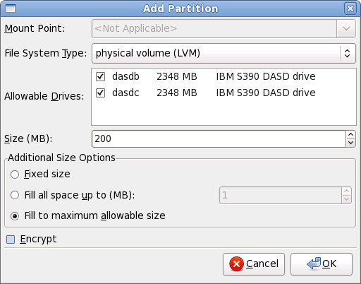 Create an LVM Physical Volume